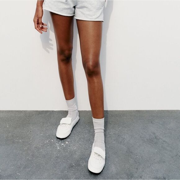 ZARA LACE-UP LOW HEEL LEATHER SHOES - Picture 8 of 16